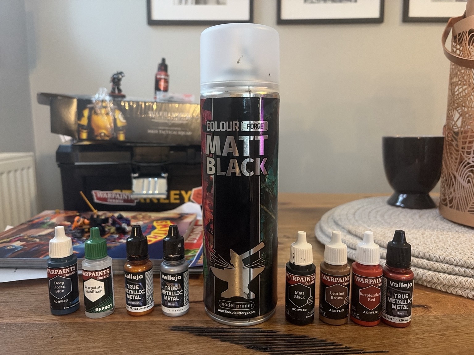 Paints and supplies for the Dark Angels recipe — reference view 1