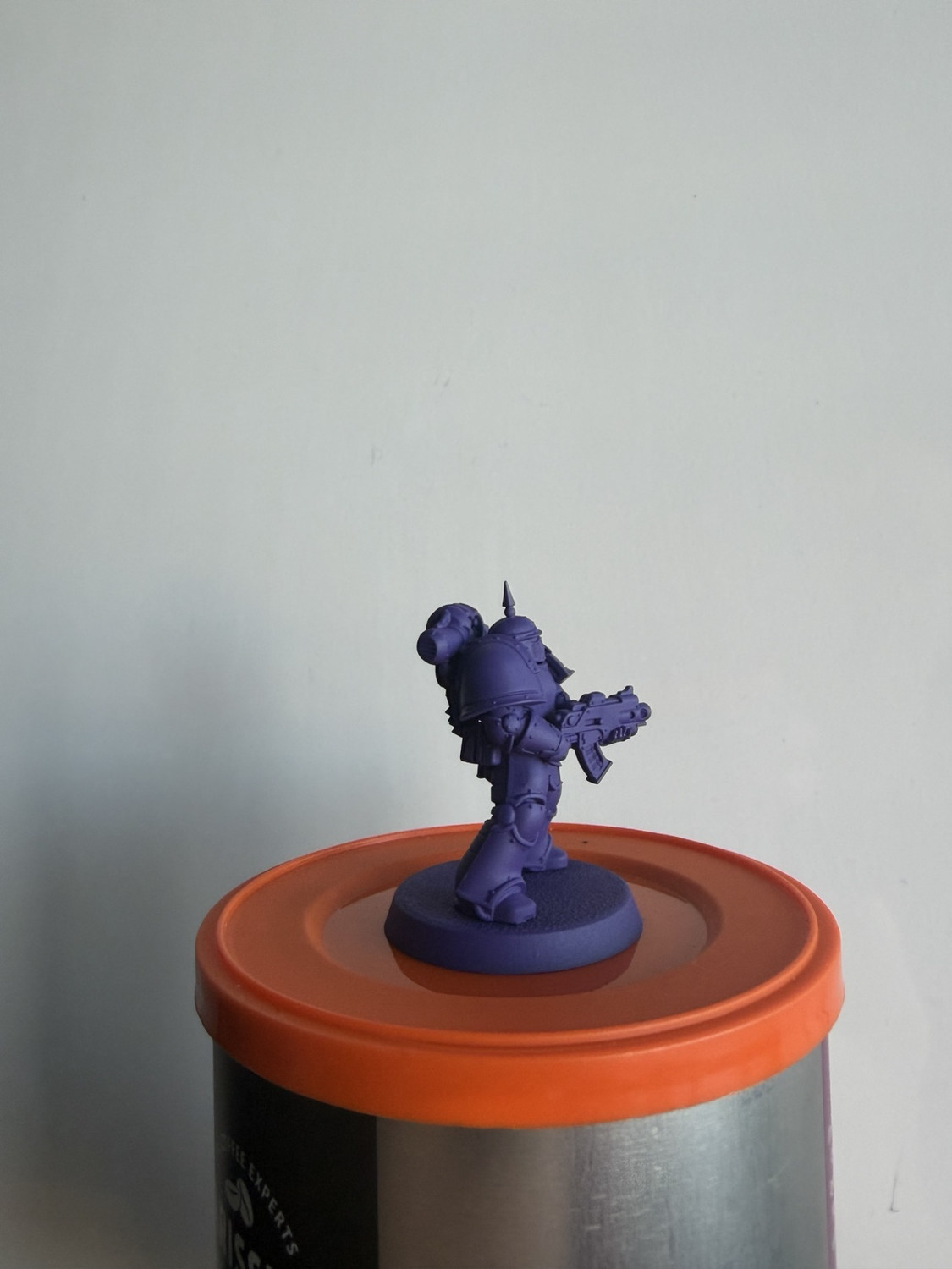 Step 2: Emperor's Children Mk III miniature primed in Imperial Purple — reference view 2