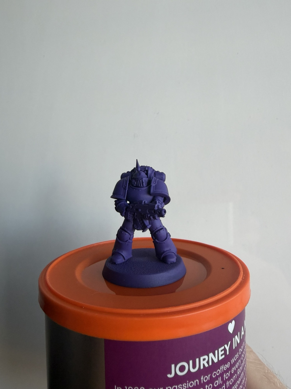 Step 2: Emperor's Children Mk III miniature primed in Imperial Purple — reference view 1