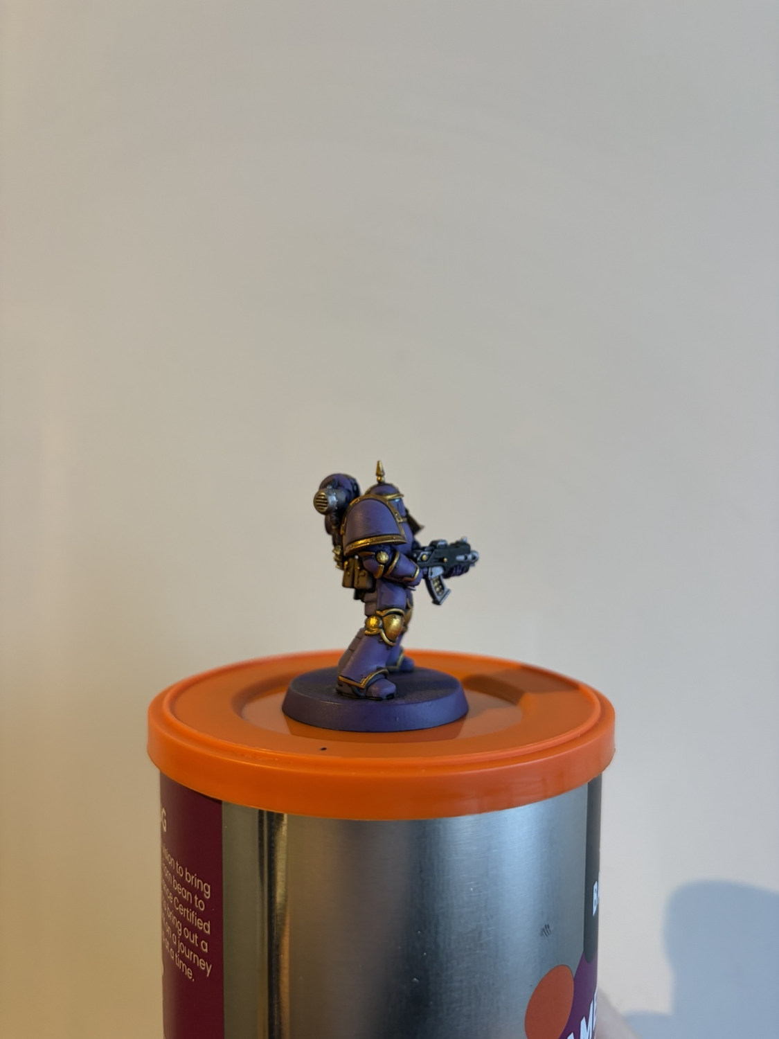 Step 12: Emperor's Children Mk III miniature after final armour and metal refinement — reference view 2