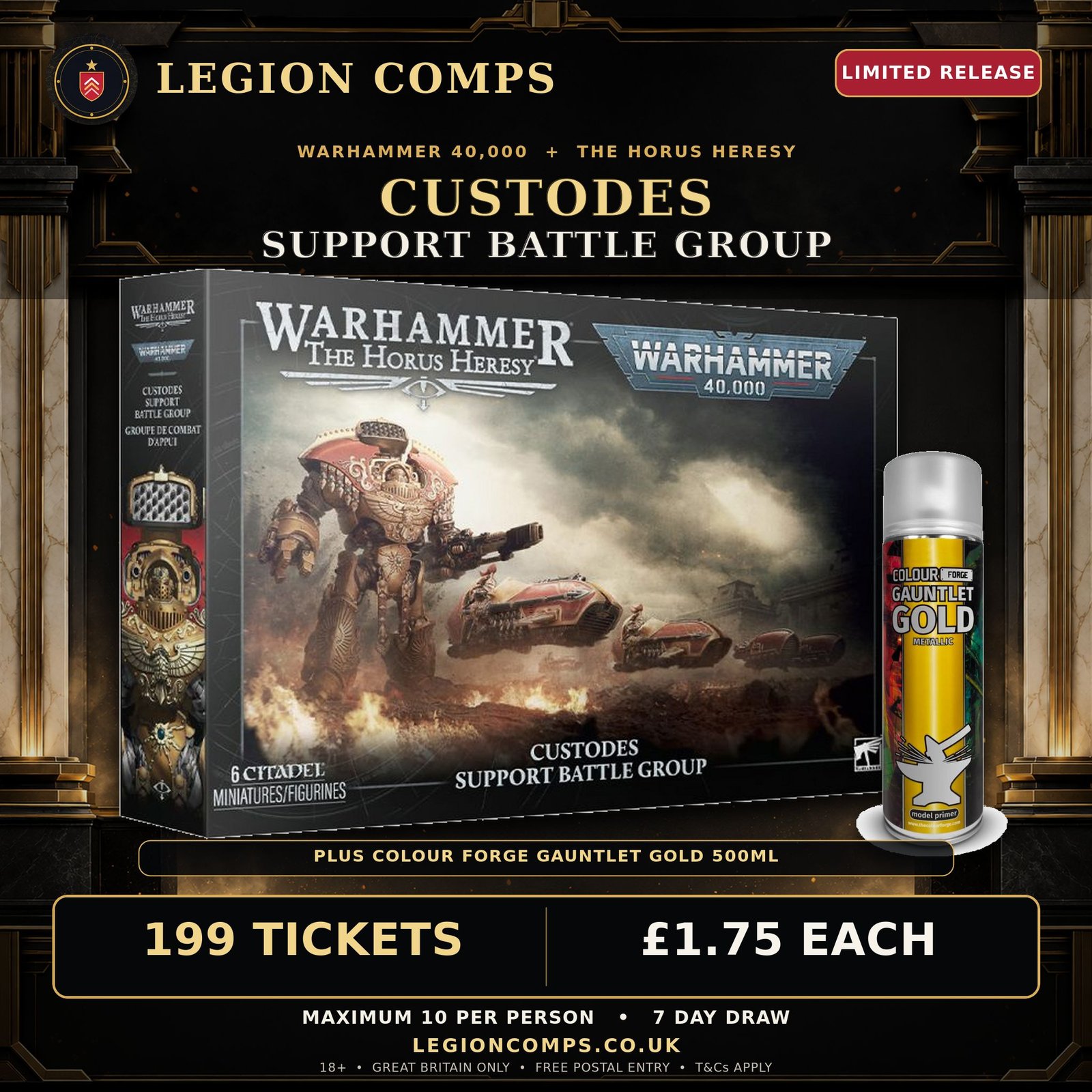 Custodes Support Battle Group + Gauntlet Gold Primer.